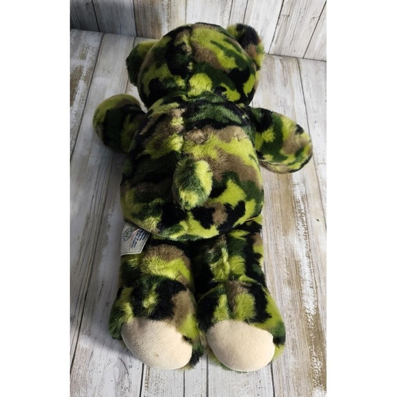 Build A Bear Camouflage Plush Teddy Bear Stuffed Animal Toy Green Brown - Picture 6 of 8